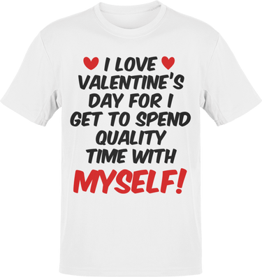 I Love Valentines Day Adult Graphic T-Shirt For Men 8Ball